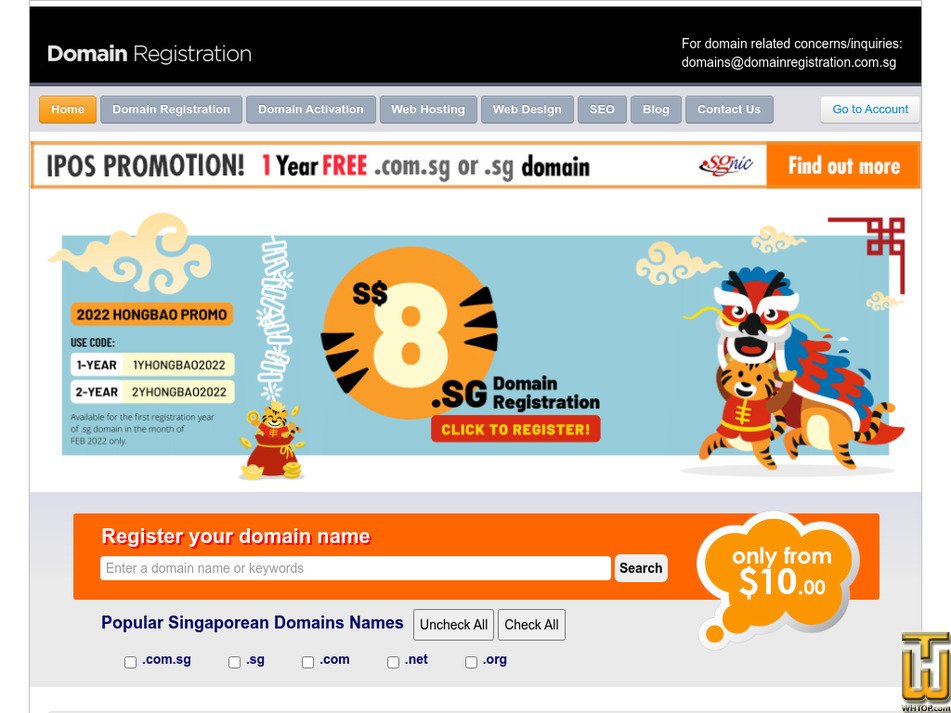 domainregistration.com.sg screenshot