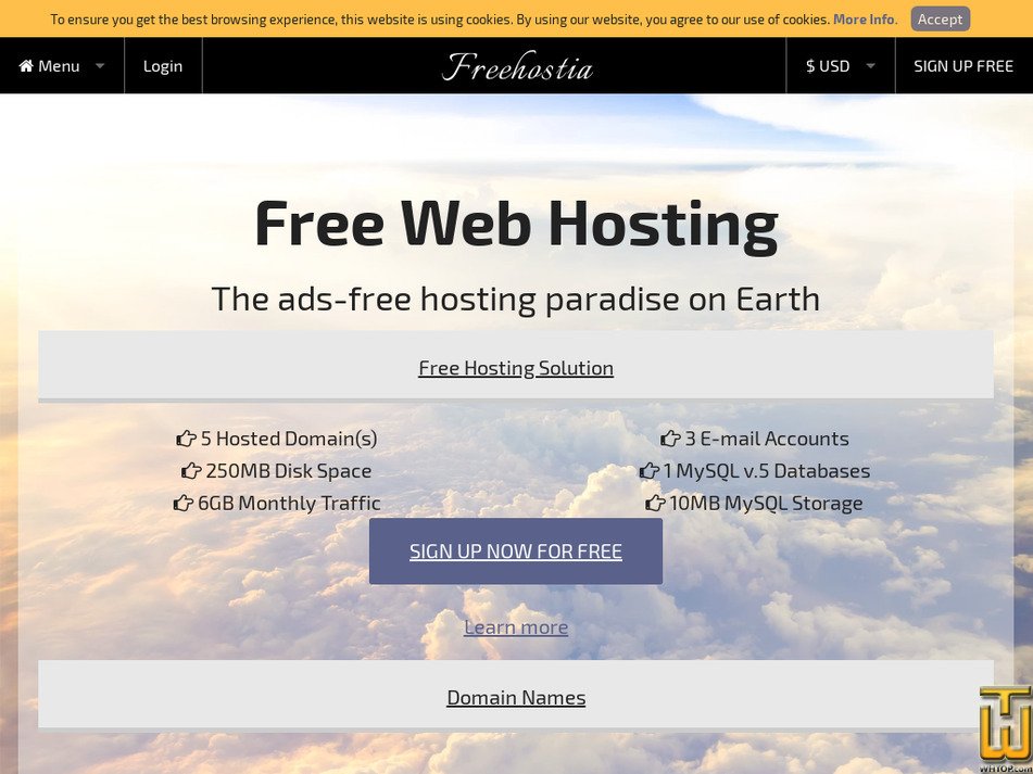 freehostia.com screenshot