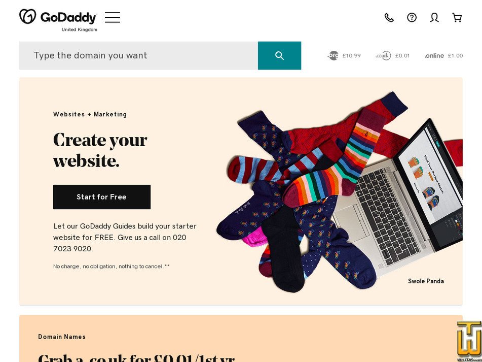 godaddy.com screenshot