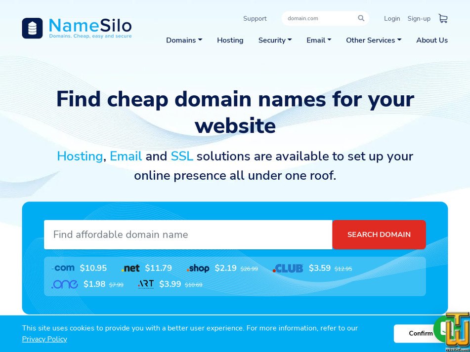 namesilo.com screenshot