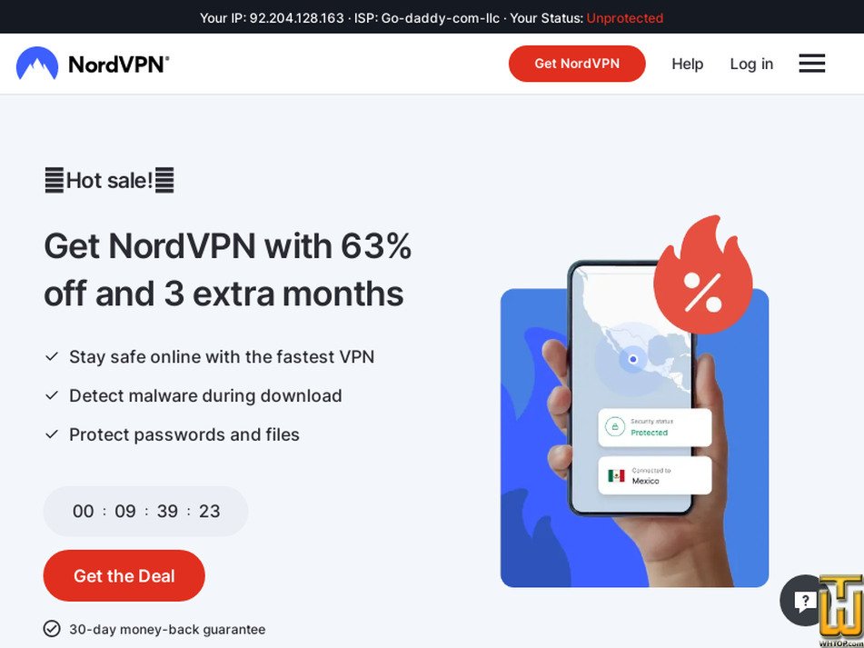nordvpn.com screenshot