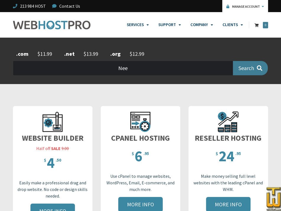 webhost.pro screenshot